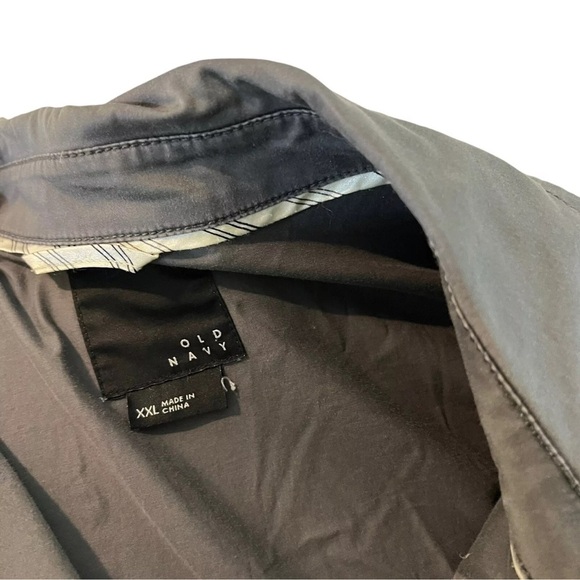 Old Navy Gray Rain Trench Coat Plus Size XXL Outerwear Collared Long Sleeves - Picture 9 of 9